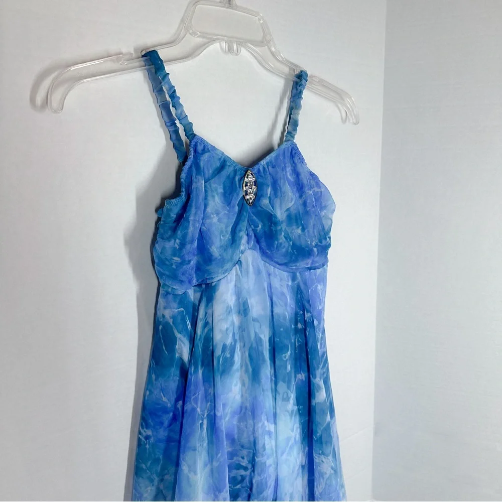 Revolution Dancewear Ballet/Contemporary costume Blue watercolor Child XL Jewel
